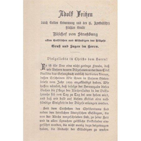 Psallite, Gesangbuch zum Gebrauch der Diözese Strassburg, Bischofs Adolf Friken -, cantiques, Lieder, alsatiques