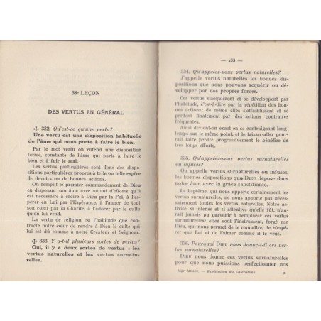 Explication littérale du catéchisme à l'usage des diocèses de France, Monseigneur Millot, 1938 - foi