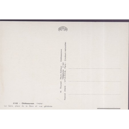 Châteauroux, place de la gare - carte postale département 36 Indre