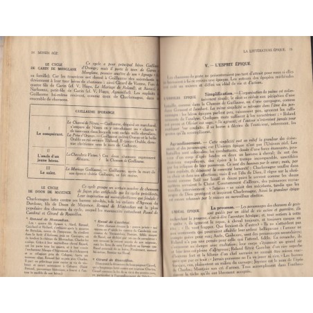 Le Moyen Age, Manuel des études littéraires françaises, Castex Becker, 1946 - manuel de littérature