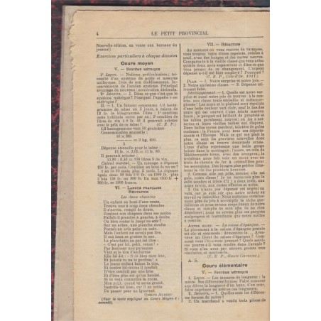 Devoirs scolaires, Le petit Provincial et le Maître Pratique réunis, journal pédagogique, 1912 - pédagogie, journaux