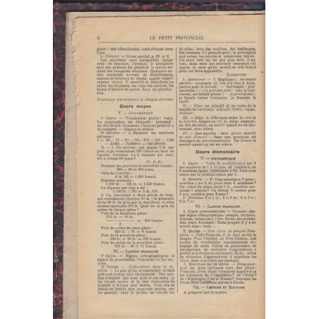 Devoirs scolaires, Le petit Provincial et le Maître Pratique réunis, journal pédagogique, 1912 - pédagogie, journaux