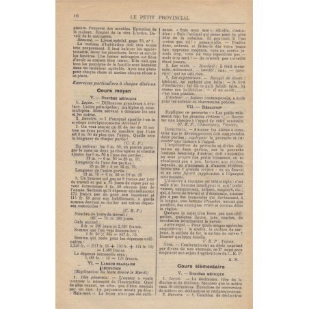 Devoirs scolaires, Le petit Provincial et le Maître Pratique réunis, journal pédagogique, 1912 - pédagogie, journaux
