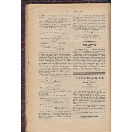 Devoirs scolaires, Le petit Provincial et le Maître Pratique réunis, journal pédagogique, 1912 - pédagogie, journaux