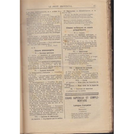 Devoirs scolaires, Le petit Provincial et le Maître Pratique réunis, journal pédagogique, 1912 - pédagogie, journaux