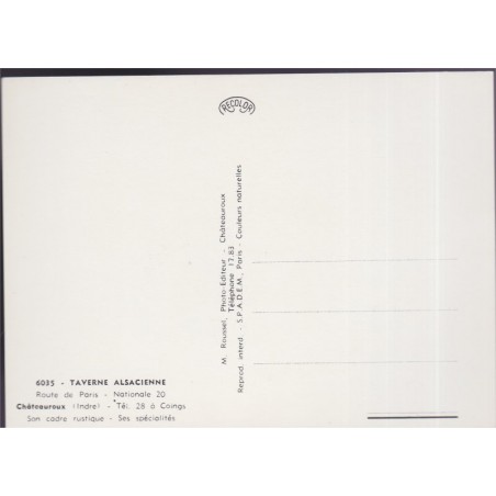 Châteauroux, restaurant Taverne Alsacienne - carte postale département 36 Indre