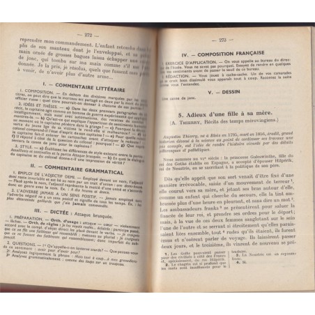 Le français expliqué, classe de 5e, Chappon et Vauquelin, 1954 - manuel de littérature