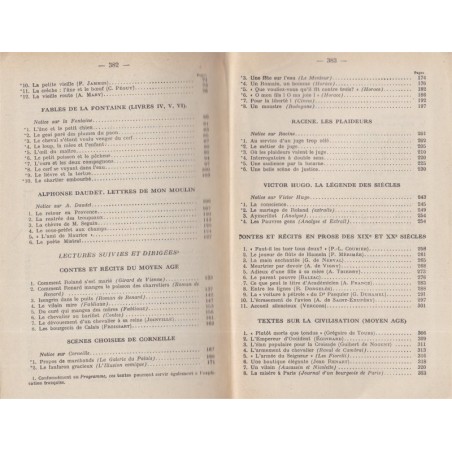 Le français expliqué, classe de 5e, Chappon et Vauquelin, 1954 - manuel de littérature