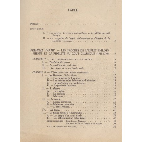 Le XVIIIe siècle, Manuel des études littéraires françaises, Castex et Surer, 1949 - manuel de littérature