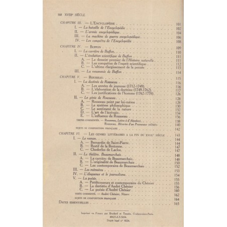 Le XVIIIe siècle, Manuel des études littéraires françaises, Castex et Surer, 1949 - manuel de littérature