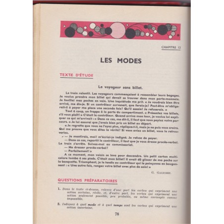Grammaire française expliquée fin d'études 6e et 5e, 1957, Galichet