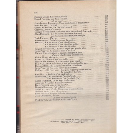 Pages d'action, lectures cours moyen, Lombardy et Jolly, 1955 - manuel de français