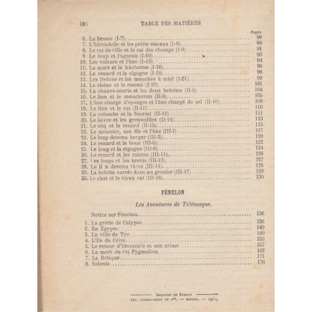 Les textes français du programme classe de 6e, Calvet et Lamy, 1934 - prosateurs, manuels de français