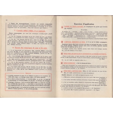 La grammaire française, certificat d'études, David, Haisse et Bouret, 1960 - manuels de français