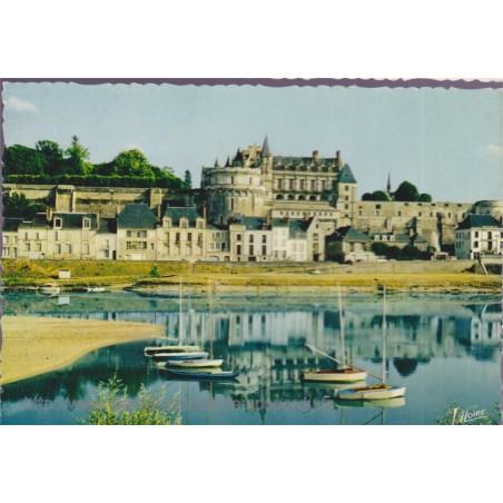 Amboise, la Loire, le château, le quai Charles Guinot - carte postale département 37 Indre-et-Loire