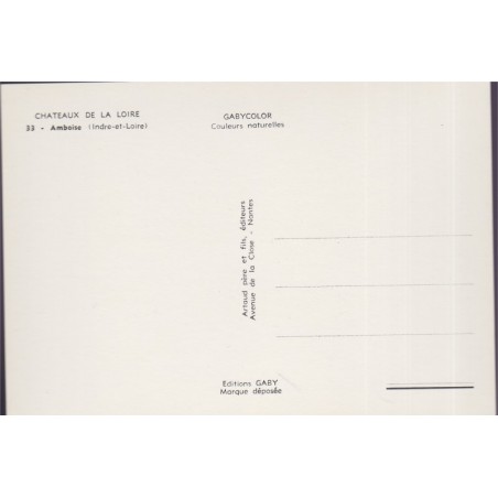 Amboise, châteaux de la Loire - carte postale département 37 Indre-et-Loire, illustrateurs