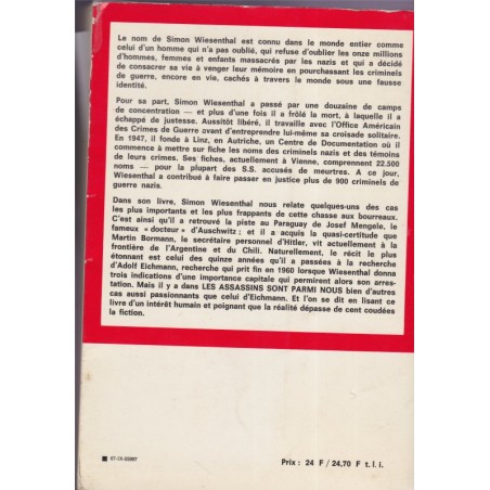 Les assassins sont parmi nous, Simon Wiesenthal, 1967 - 2e guerre mondiale, criminels nazis