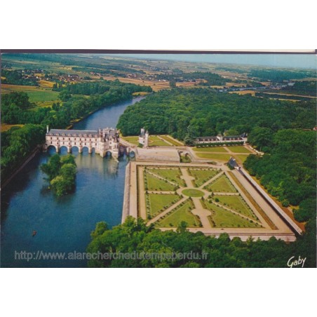 Chenonceaux le château et jardins, châteaux de la Loire - carte postale département 37 Indre-et-Loire