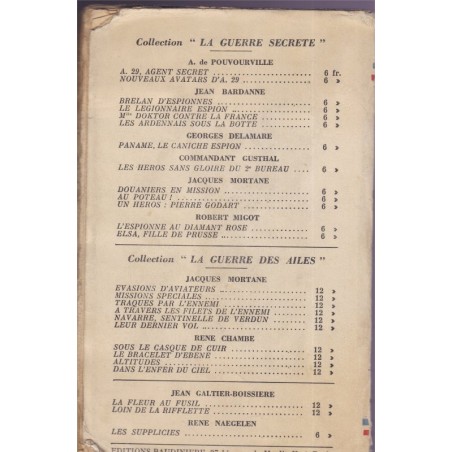 Nouveaux avatars d'A-29 agent secret, De Pouvourville, La Guerre Secrète, 1934 - romans d'espionnage
