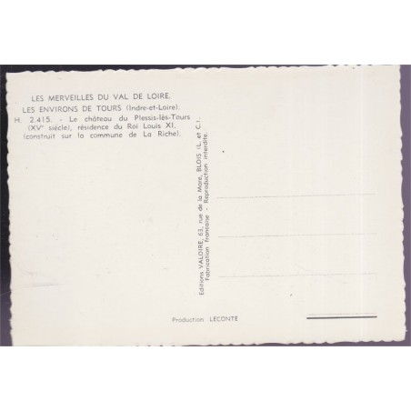 La Riche, château de Plessis-lès-Tours - carte postale département 37 Indre-et-Loire