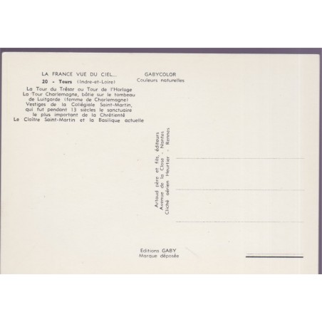 Tours, la Tour du Trésor - carte postale département 37 Indre-et-Loire