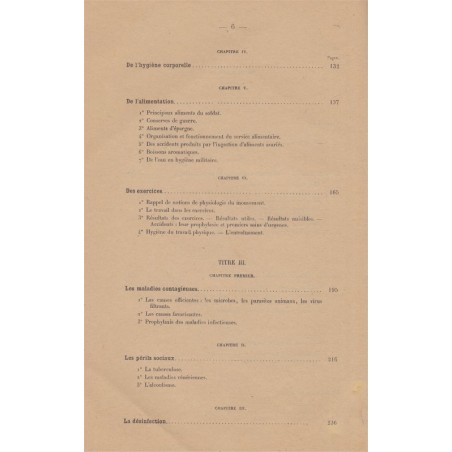 Cours d'hygiène, écoles militaires, Ministère de la guerre, 1922 - Armée, instruction militaire,