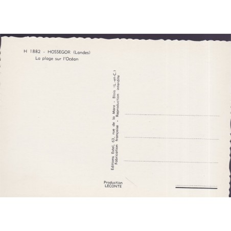 Hossegor, la plage sur l'océan - carte postale département 40 Landes
