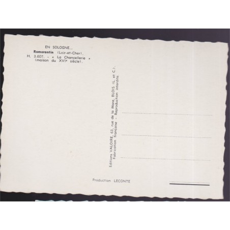 Romorantin, la chancellerie - carte postale département 41 Loir-et-Cher, Sologne