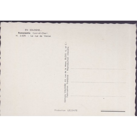 Romorantin, la rue de Venise - carte postale département 41 Loir-et-Cher, Sologne