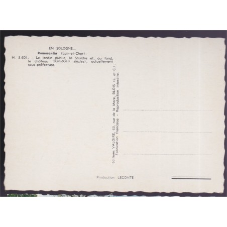 Romorantin, la Sauldre et le château - carte postale département 41 Loir-et-Cher, Sologne