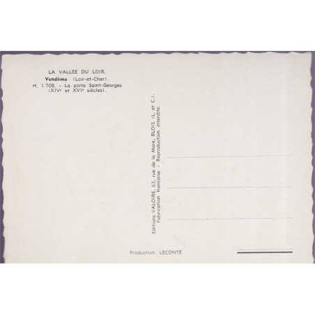 Vendôme, la porte Saint-Georges- carte postale département 41 Loir-et-Cher, Sologne