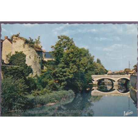 Vendôme, le Loir au pont Chartrain - carte postale département 41 Loir-et-Cher, Sologne