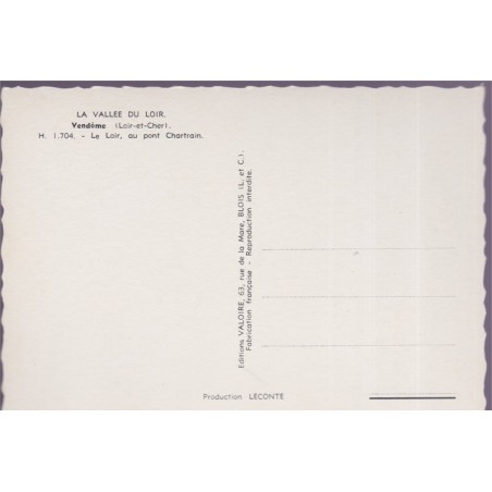 Vendôme, le Loir au pont Chartrain - carte postale département 41 Loir-et-Cher, Sologne