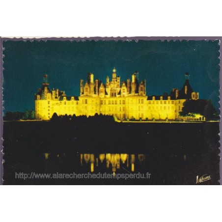 Chambord, le château illuminé - carte postale département 41 Loir-et-Cher, Sologne