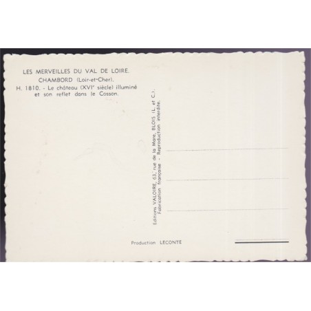 Chambord, le château illuminé - carte postale département 41 Loir-et-Cher, Sologne