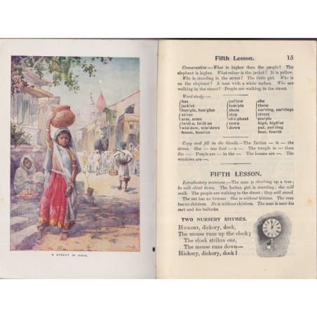 Nelson's Indian readers, book 1, 1934 - Indes, empire colonial britannique, Pondicherry, manuels d'anglais