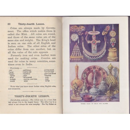 Nelson's Indian readers, book 1, 1934 - Indes, empire colonial britannique, Pondichéry, manuels d'anglais