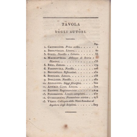 Nuovissima scèlta di prose italiàne, Tola, 1823 - littérature italienne, Italie, littérature étrangère
