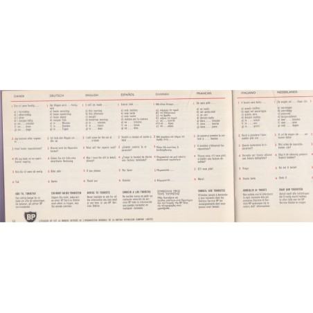 Guide de conversation BP, British Petrolium Company - manuel de langues étrangères, voitures, publicité