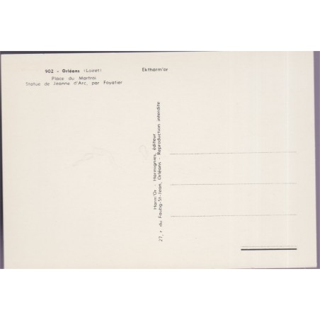 Orléans, statue de Jeanne d'Arc - carte postale département 45 Loiret