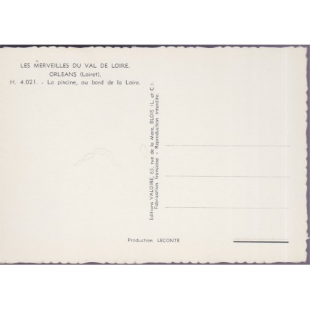 Orléans, la piscine au bord de la Loire - carte postale département 45 Loiret