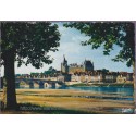 Gien, le pont sur la Loire - carte postale département 45 Loiret