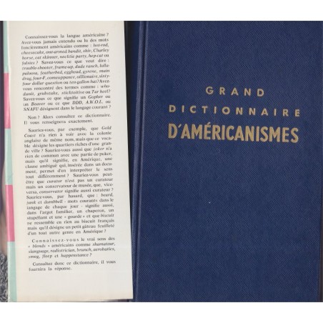Grand dictionnaire d'américanismes, Etienne Deak, 1962 - manuels d'anglais, langue américaine, Etats-Unis