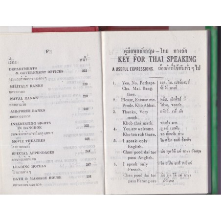 Key for thaï speaking - dictionnaire anglais-thaî - dictionnary english-thaï, Thaïlande
