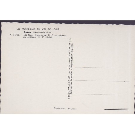 Angers, les tours du château - carte postale département 49 Maine-et-Loire