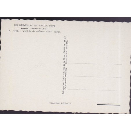 Angers, l'entrée du château - carte postale département 49 Maine-et-Loire