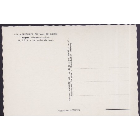 Angers, le jardin du Mail - carte postale département 49 Maine-et-Loire
