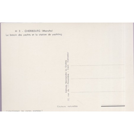 Cherbourg, le bassin des yachts et station de yachting - carte postale département 50 Manche, bateaux