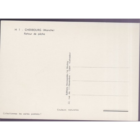 Cherbourg, retour de pêche - carte postale département 50 Manche, bateaux