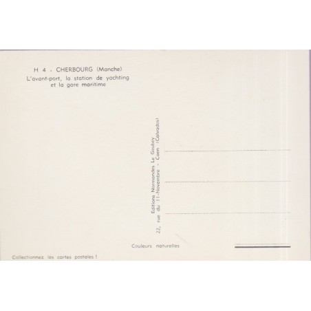 Cherbourg, l'avant-port, la station de yachting - carte postale département 50 Manche